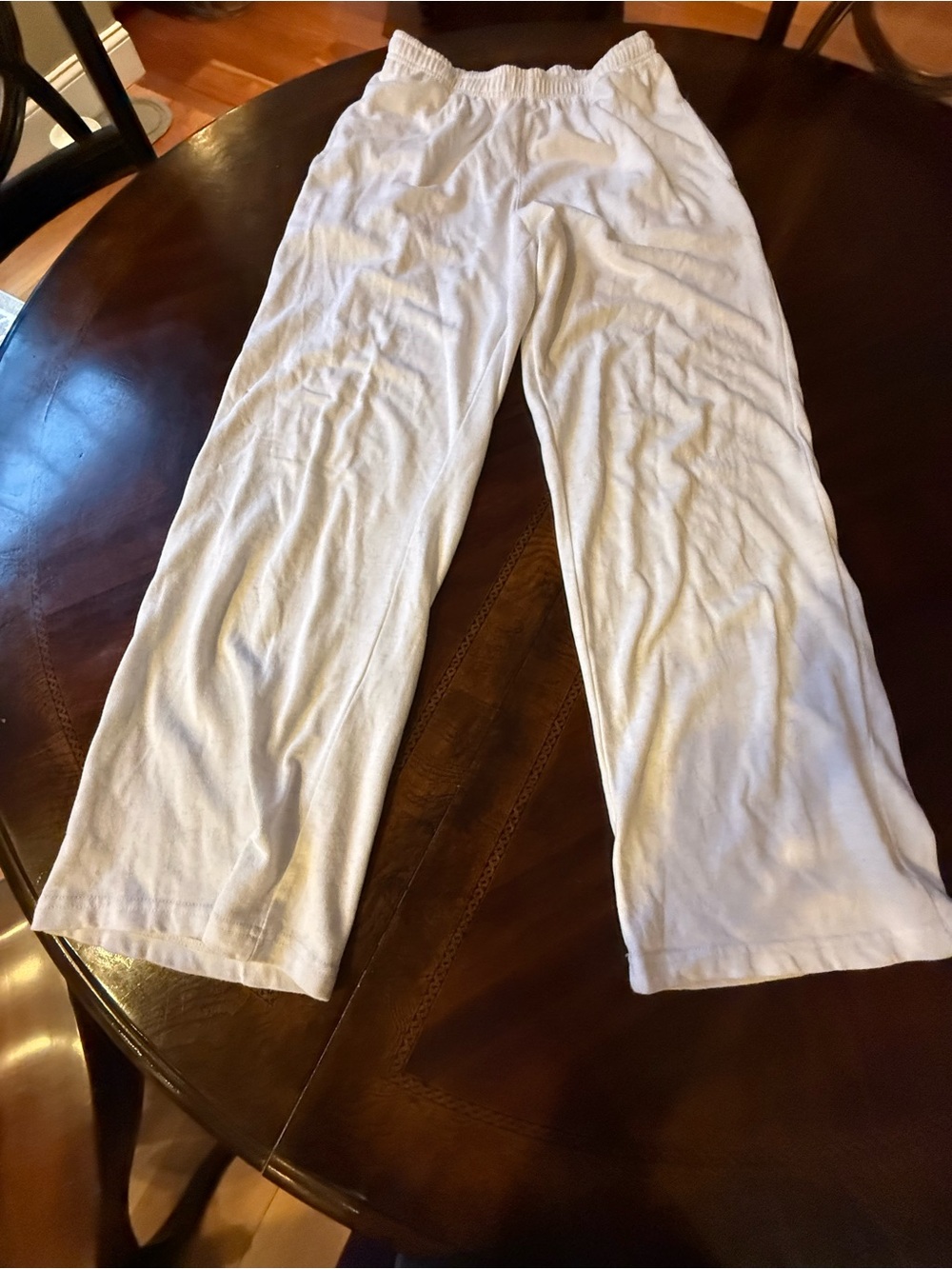 Brandy Melville White Wide Leg Cotton Pants - OS